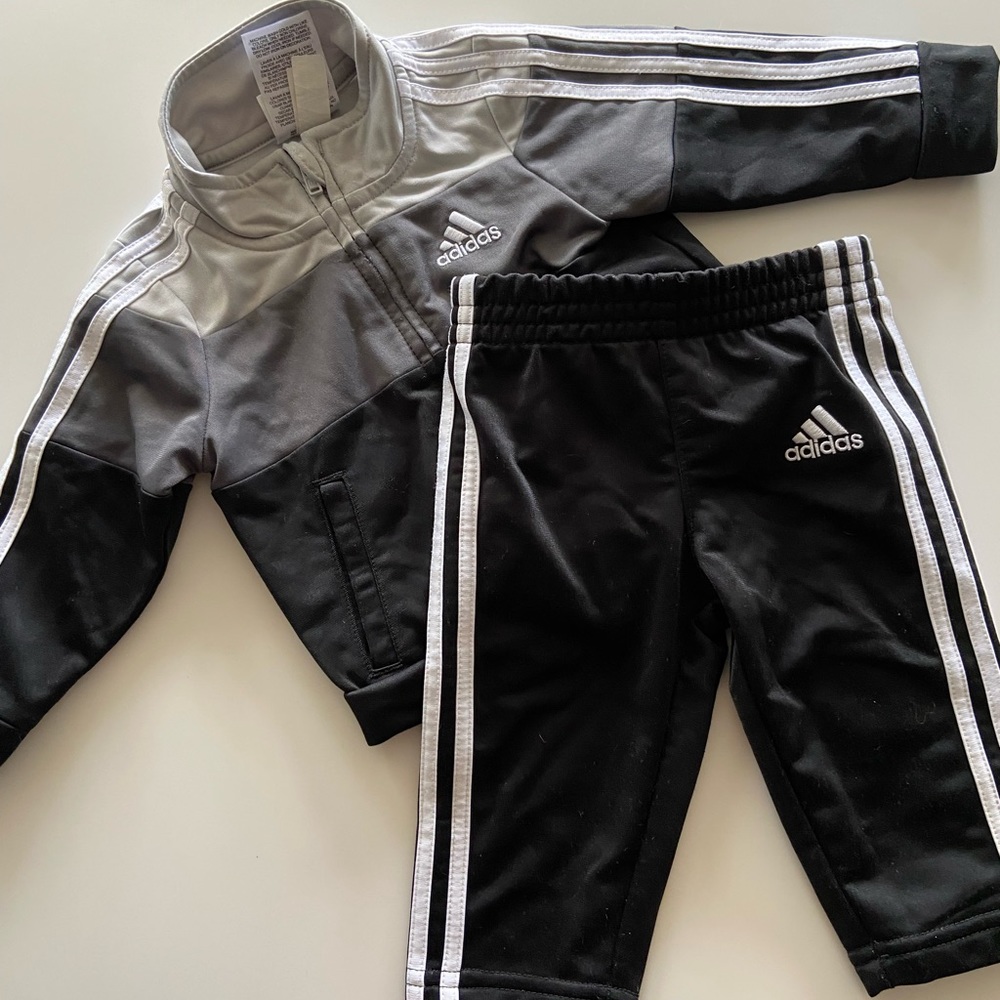Color block adidas track suit
